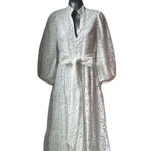 Badgley Mischka Broderie Anglaise Midi Dress